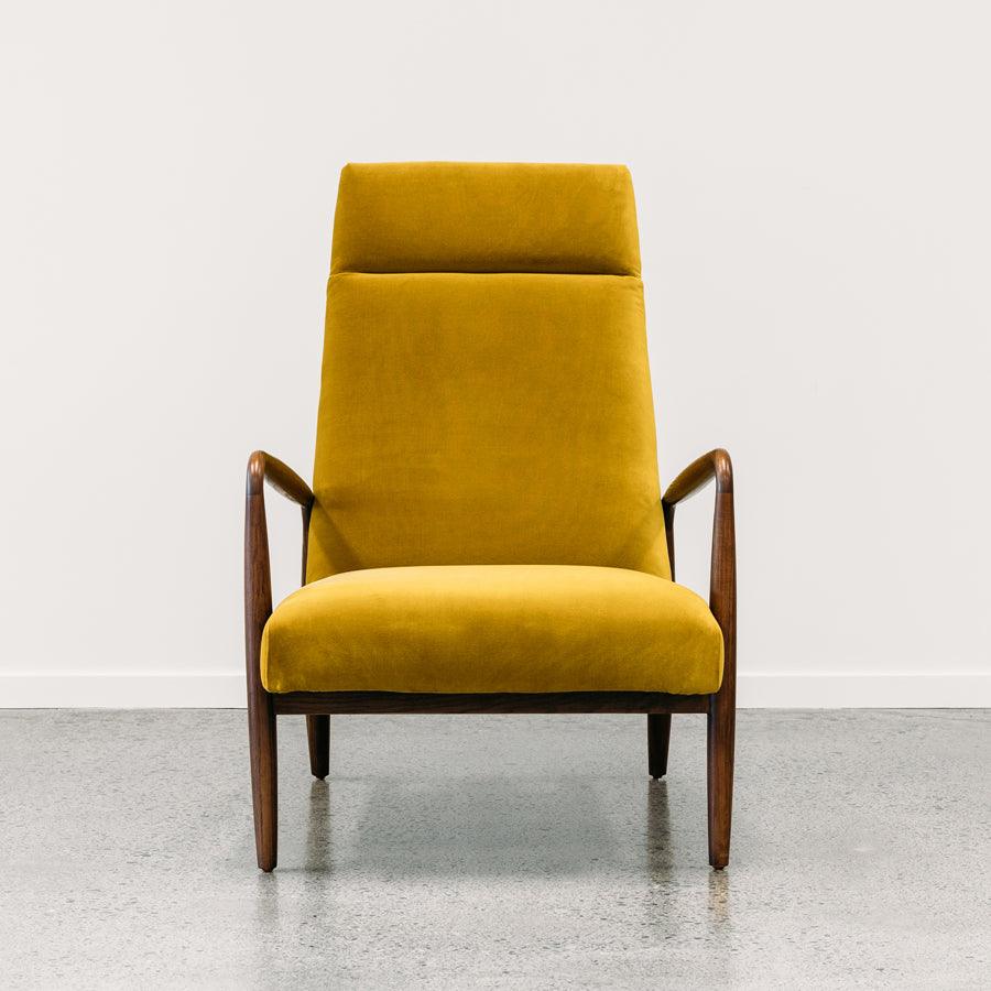 Aston Armchair - Gold Cotton Velvet | Stacks Furniture | Wellington ...