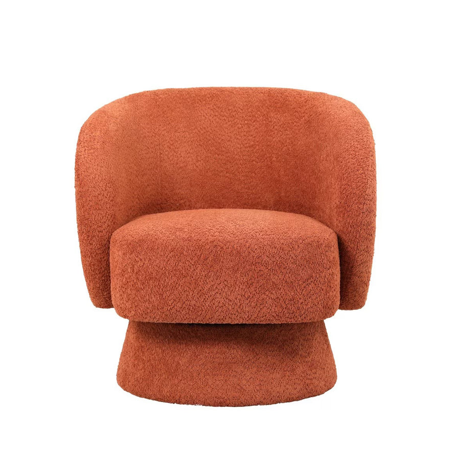 Krona swivel armchair in rust