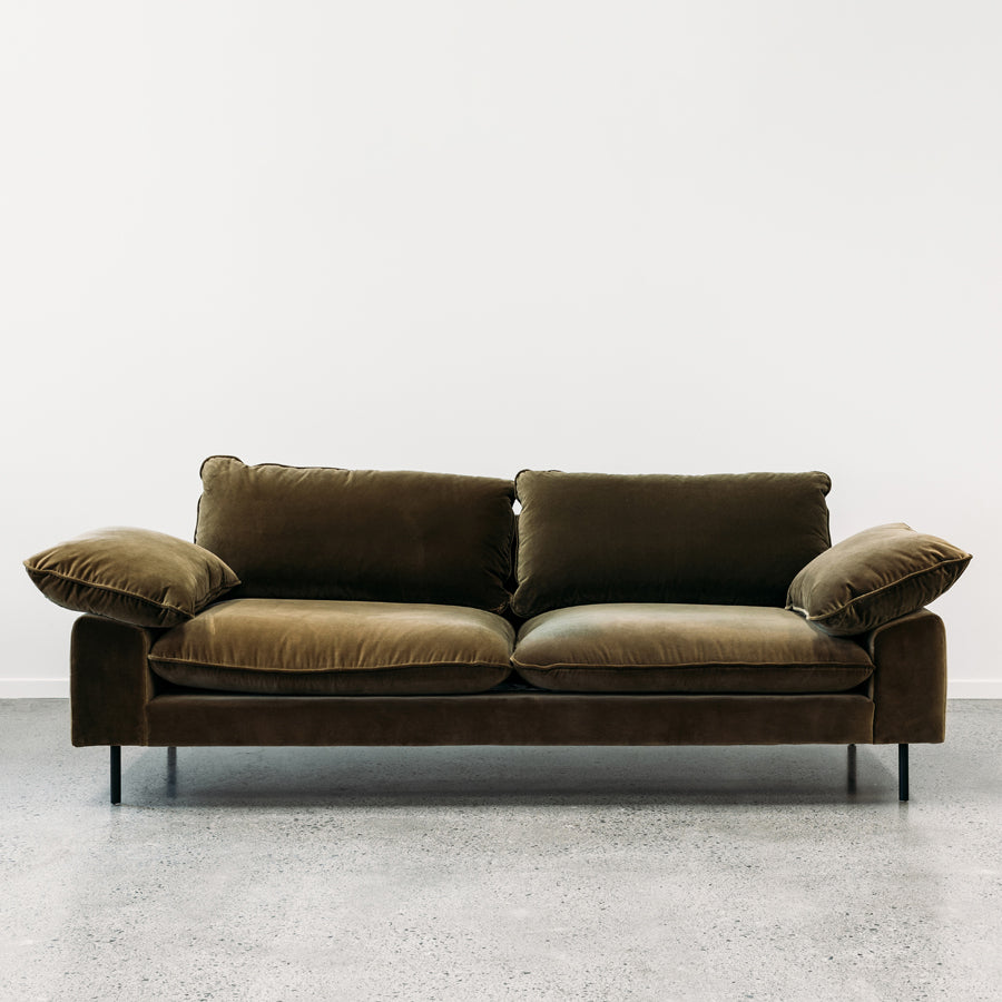 Studio 3 seat sofa in cypress cotton velvet 