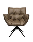 Dallas swivel armchair in brown leather