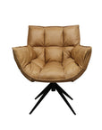 Dallas swivel armchair in tan leather