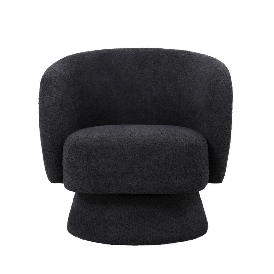 Krona swivel armchair in charcoal