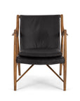 Finn armchair in black leather 