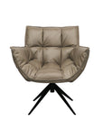 Dallas swivel armchair in beige leather