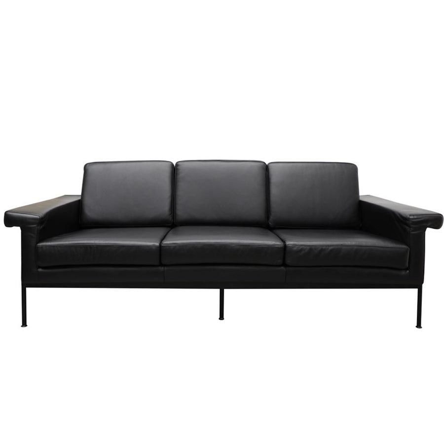 Monte Carlo leather sofa in black