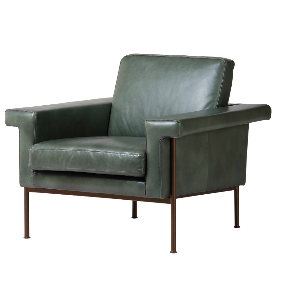 Monte Carlo leather armchair in green 
