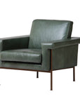 Monte Carlo leather armchair in green 