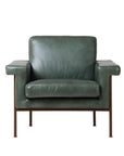 Monte Carlo leather armchair in green 