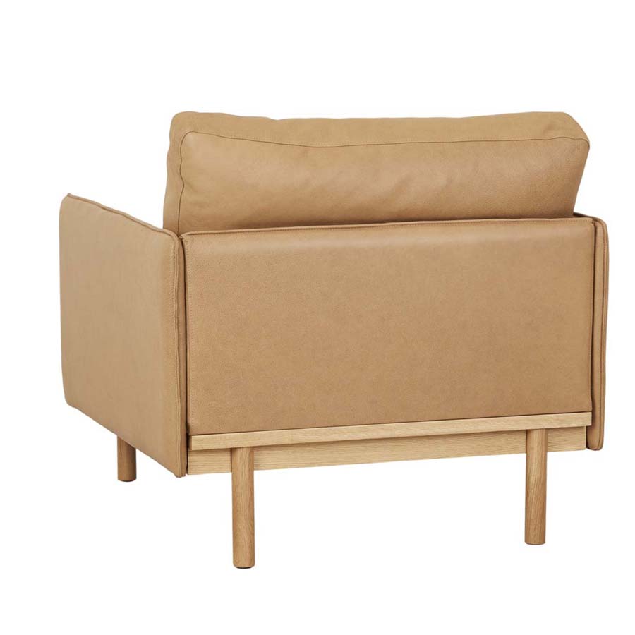 Hay armchair in camel leather