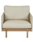 Hay armchair in limestone leather