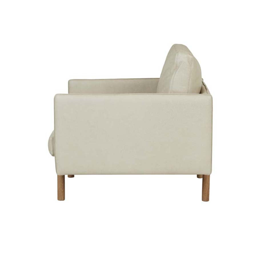 Hay armchair in limestone leather