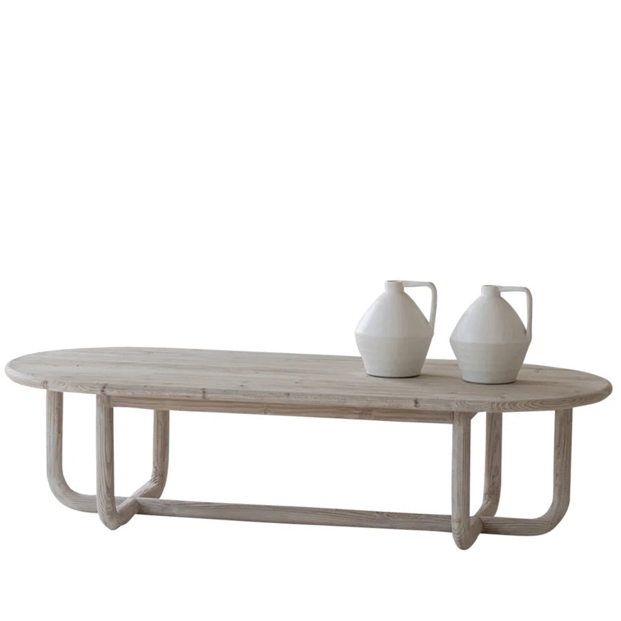 Jones cross coffee table in white wash