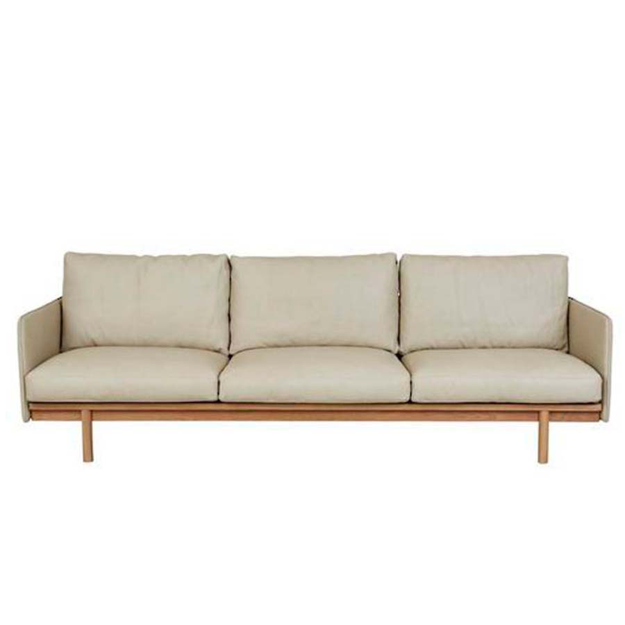 Hay 3 seat sofa in limestone leather