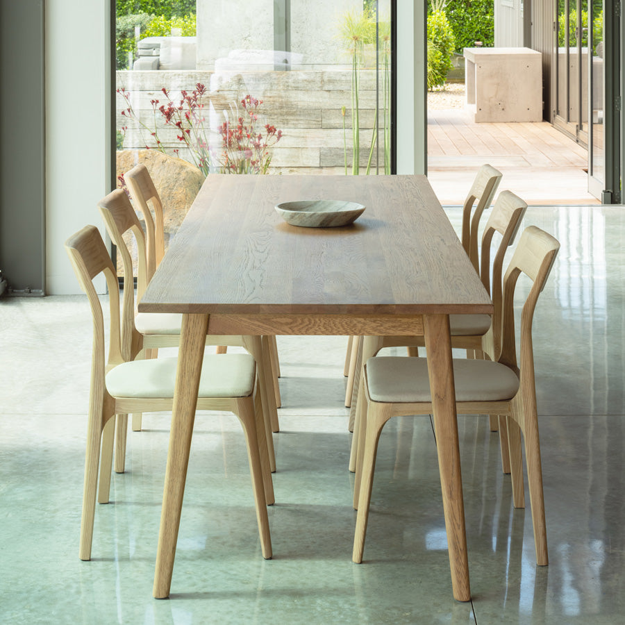 Ealing armless dining chair in linen