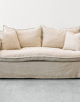 Miami slipcover 2 seat sofa in salt and pepper