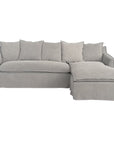 Miami slip cover sofa with reversible chaise - grey