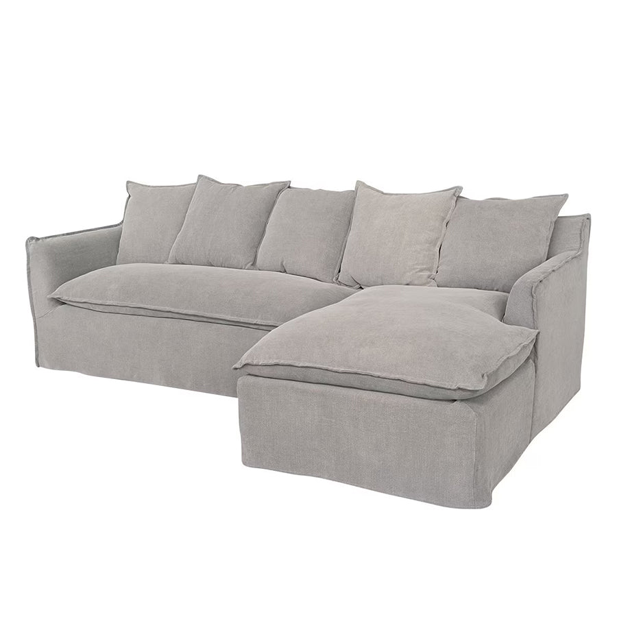 Miami slip cover sofa with reversible chaise - grey