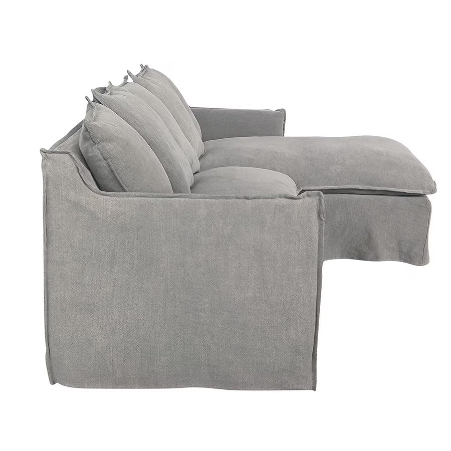 Miami slip cover sofa with reversible chaise - grey