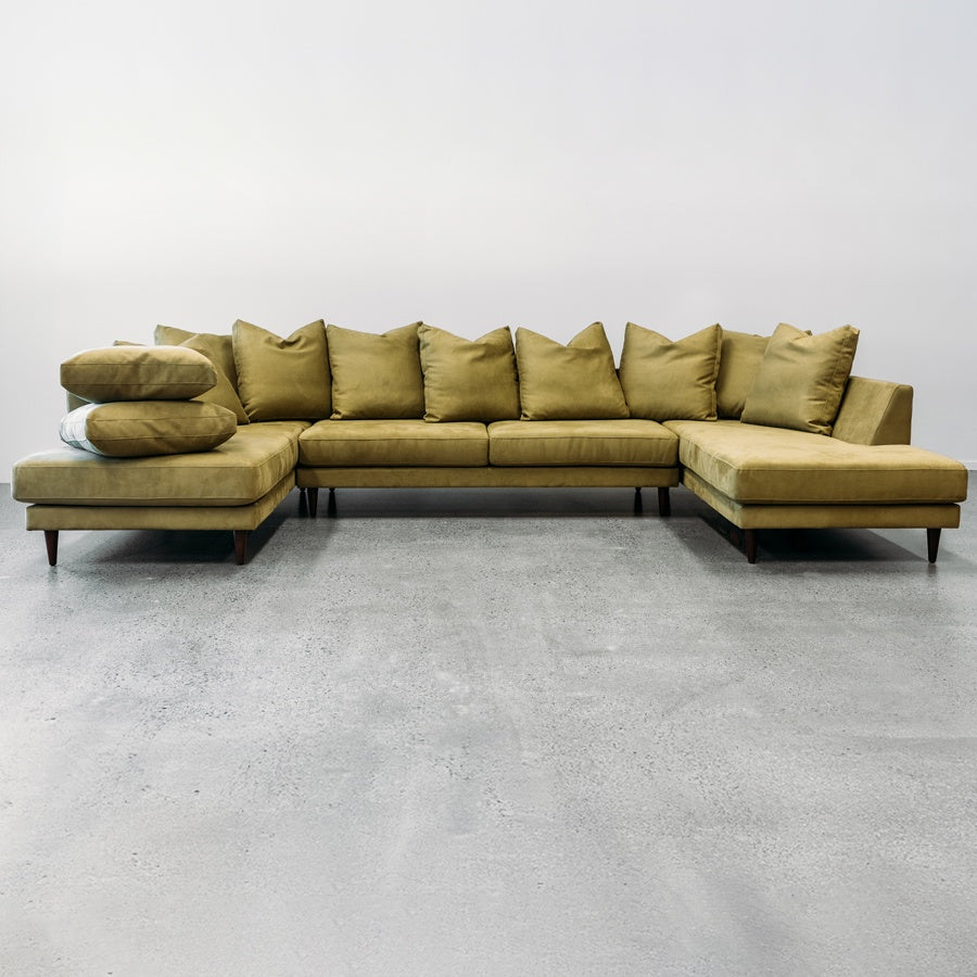 Monterey modular sofa in macrosuede sargent