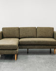 Hamptons 3 seat sofa & chaise in moss