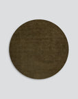 Sandringham round wool rug in moss 