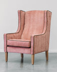 Partridge armchair in magma blush & grass