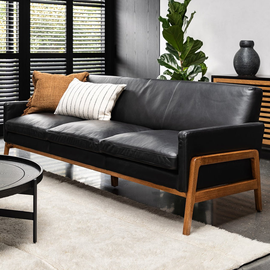 Sawyer sofa in black leather