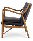 Finn armchair in black leather 