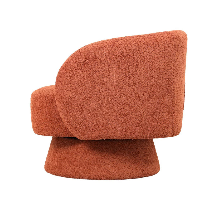 Krona swivel armchair in rust