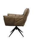 Dallas swivel armchair in brown leather