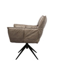 Dallas swivel armchair in beige leather