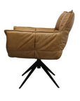 Dallas swivel armchair in tan leather