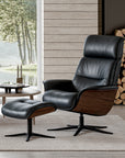 IMG space 5300 recliner & ottoman in trend tuxedo