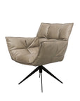 Dallas swivel armchair in beige leather