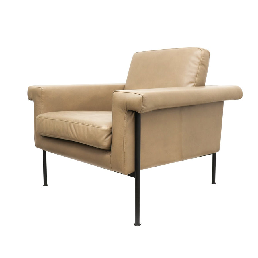 Monte Carlo leather armchair in beige