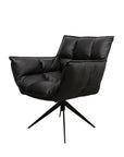 Dallas swivel armchair in black leather 