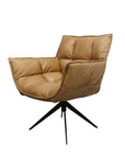 Dallas swivel armchair in tan leather