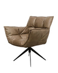 Dallas swivel armchair in brown leather