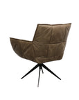 Dallas swivel armchair in brown leather