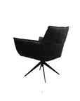 Dallas swivel armchair in black leather 