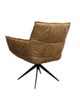 Dallas swivel armchair in tan leather