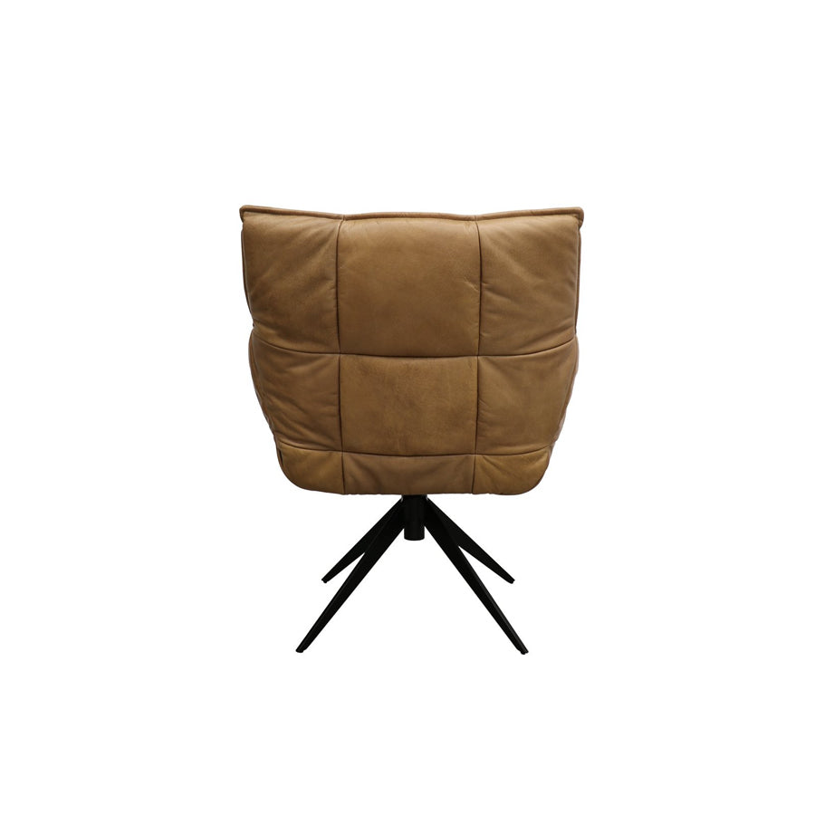 Dallas swivel armchair in tan leather