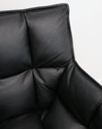 Dallas swivel armchair in black leather 