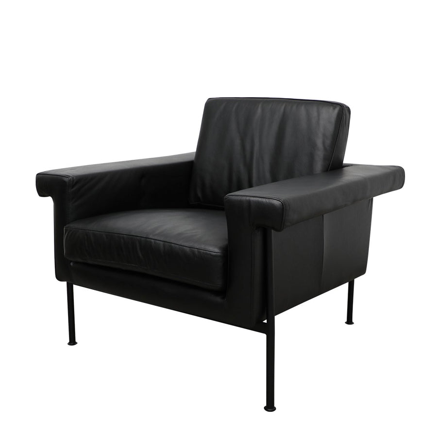 Monte Carlo leather armchair in black