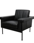 Monte Carlo leather armchair in black