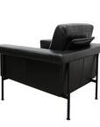 Monte Carlo leather armchair in black