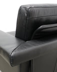 Monte Carlo leather armchair in black