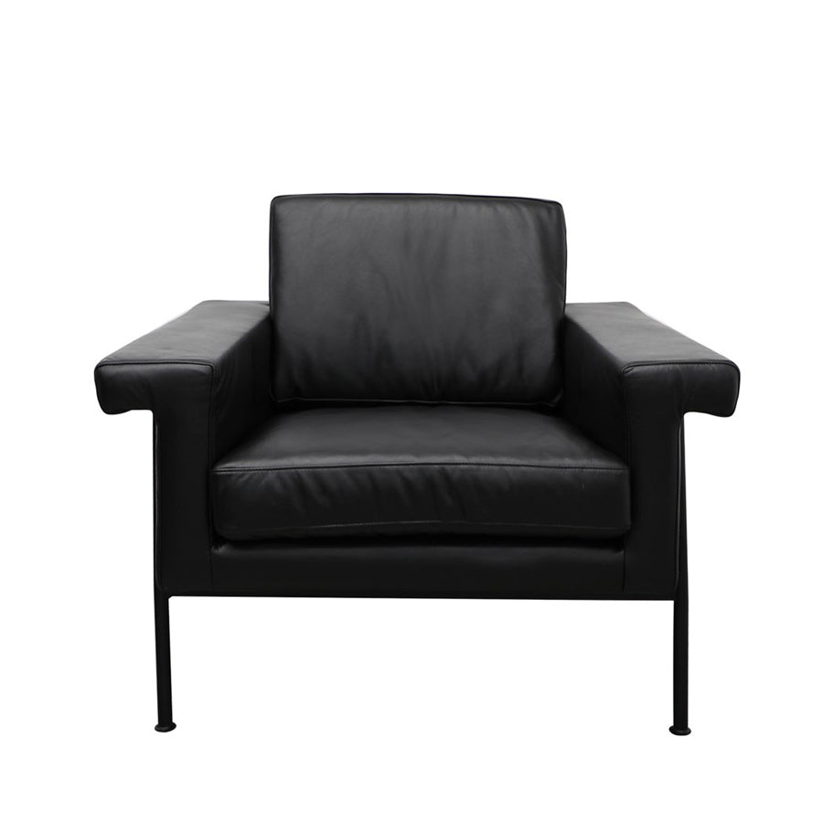 Monte Carlo leather armchair in black