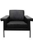 Monte Carlo leather armchair in black