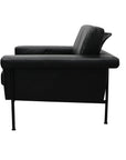 Monte Carlo leather armchair in black